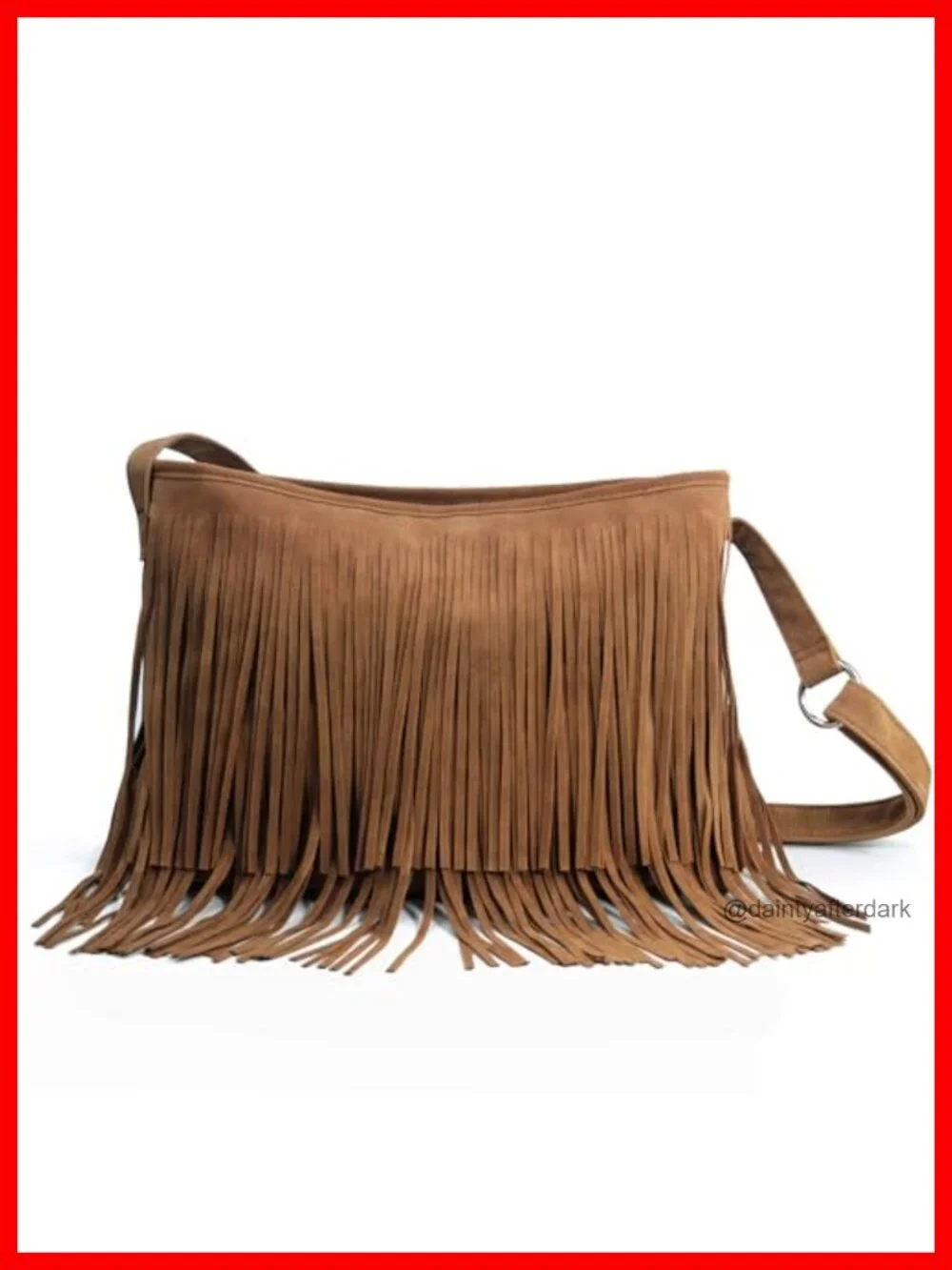 Faux Suede Leather Hobo Crossbody Bag Women Sling Shoulder Tassel